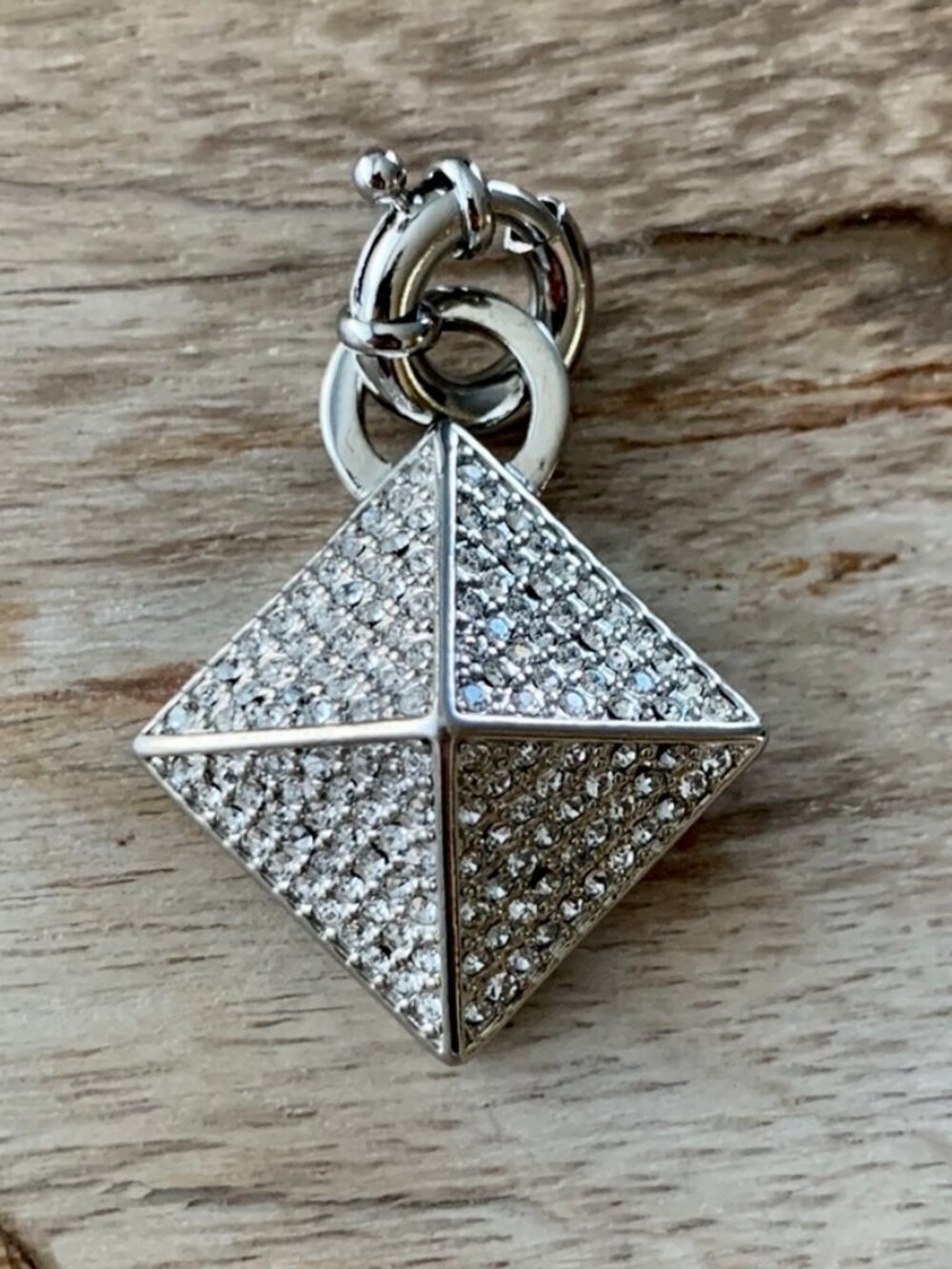 Dyrberg/Kern Abasi Swarovski crystal pyramid pendant